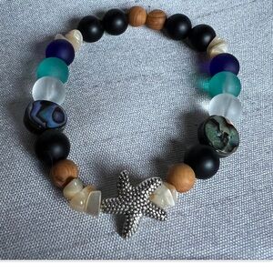 Starfish Charm Beaded Bracelet